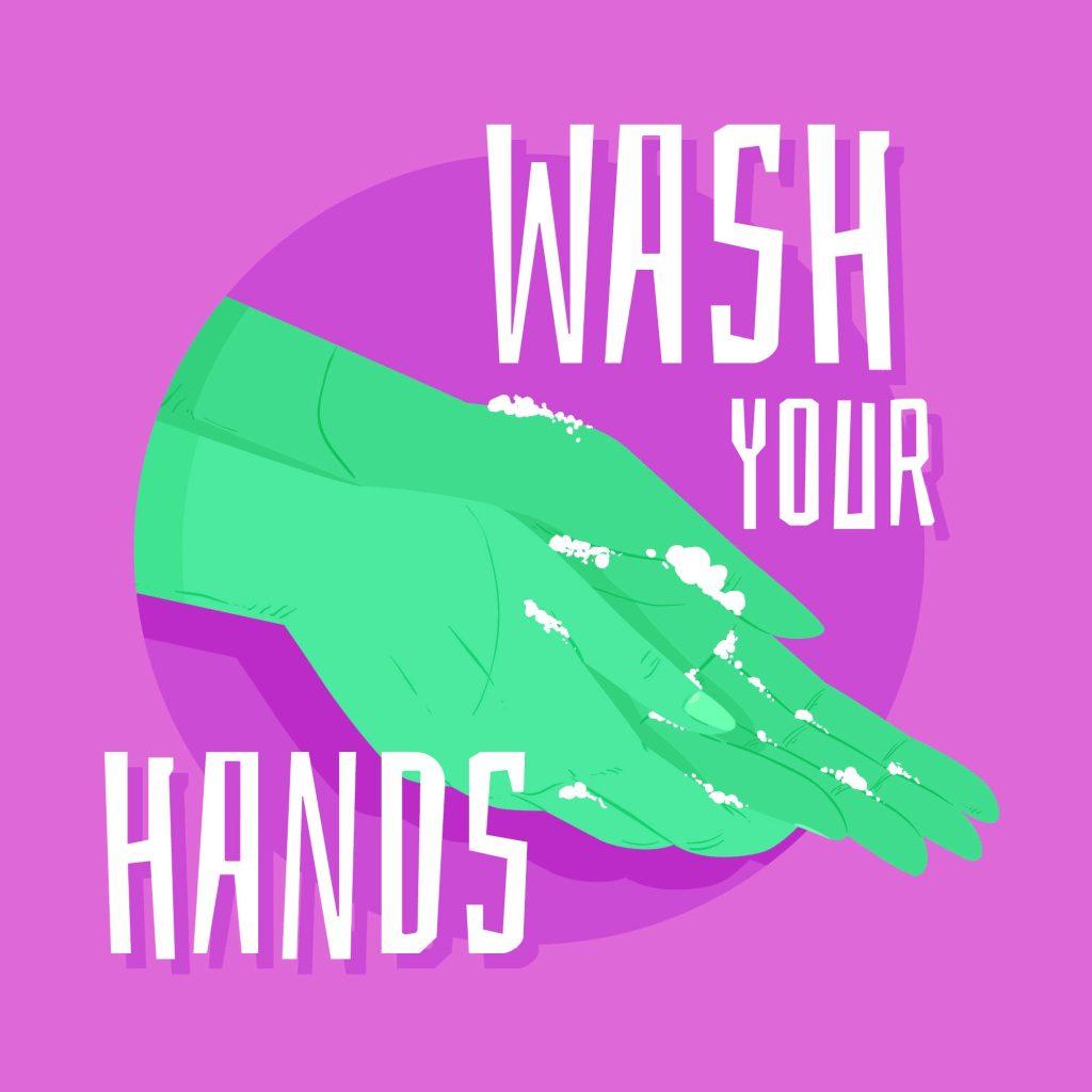 Cleaning hands at regular intervals